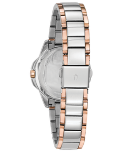 Ladies Stainless Steel Bulova and Rose Tone Watch