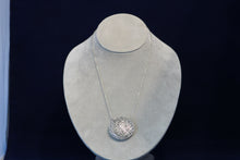 Load image into Gallery viewer, Sterling Silver Rhodium Plated 18&quot; Stria Puff Double-Sided Pendant Necklace
