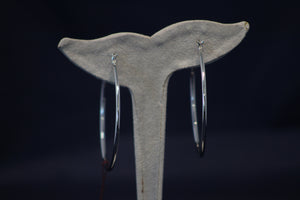 Sterling Silver Round Tube Hoop Earrings