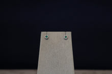 Load image into Gallery viewer, 14k White Gold Emerald and Diamond Earrings
