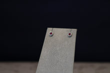 Load image into Gallery viewer, 14k White Gold Ruby and Diamond Earrings
