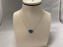 Load image into Gallery viewer, 14k Yellow Gold Kidney Shaped Blue Opal Pendant with Diamonds
