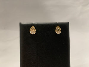 14k Yellow Gold Diamond Confetti Collection Pear Shaped Earrings