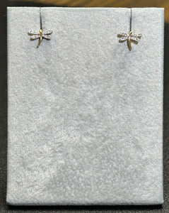 Ladies Dilamani 14k Yellow Gold Diamond Dragonfly Stud Earrings