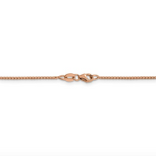 Load image into Gallery viewer, 14k Rose Gold 0.95mm 18&quot; Diamond Cut Open Franco Chain
