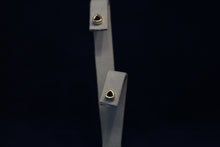 Load image into Gallery viewer, 14k Yellow Gold Trillion Cut Garnet earrings
