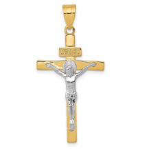 Load image into Gallery viewer, 14k Yellow and White Gold INRI Crucifix Pendant
