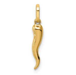 14k Yellow Gold Small Italian Horn