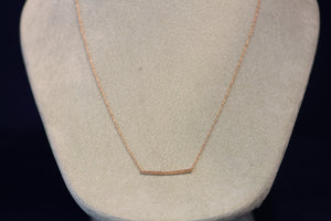 14k Rose Gold Diamond Bar Necklace