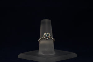 14k Rose Gold Diamond Halo Engagement Ring