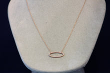 Load image into Gallery viewer, 14k Rose Gold Sideway Oval Diamond Pendant
