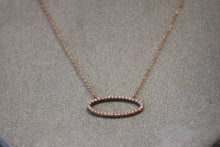 Load image into Gallery viewer, 14k Rose Gold Sideway Oval Diamond Pendant

