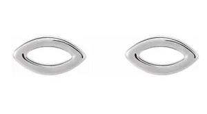 Sterling Silver Geometric Almond Shaped Earrings