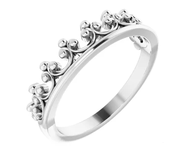 Sterling Silver Crown Stackable Ring