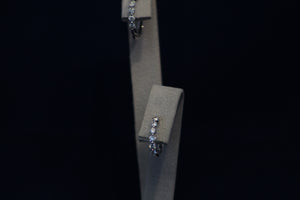 14k White Gold Diamond Huggies Earrings