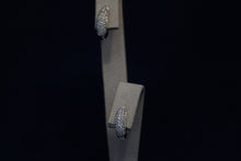 Load image into Gallery viewer, 14k White Gold Pave Diamond Hoop Earrings
