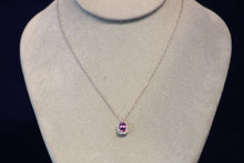 Load image into Gallery viewer, 14k White Gold Pendant Semi-Mount for a 6x4 Amethyst with Diamonds
