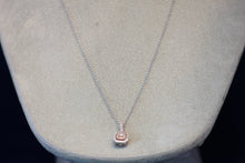 Load image into Gallery viewer, 14k Rose and White Gold Diamond Halo Pendant

