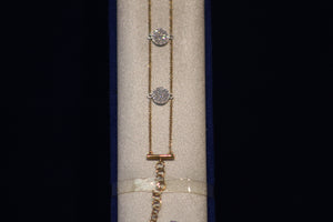 14k Yellow and White Gold Adjustable Diamond Bracelet