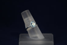 Load image into Gallery viewer, 14k White Gold Oval Shaped Aquamarine and Diamond Ring

