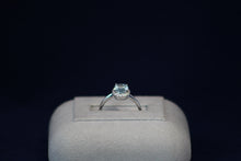 Load image into Gallery viewer, 14k White Gold Oval Shaped Aquamarine and Diamond Ring
