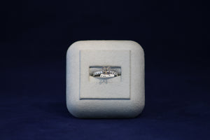 14k White Gold Diamond Engagement Ring Lotus Style Remount