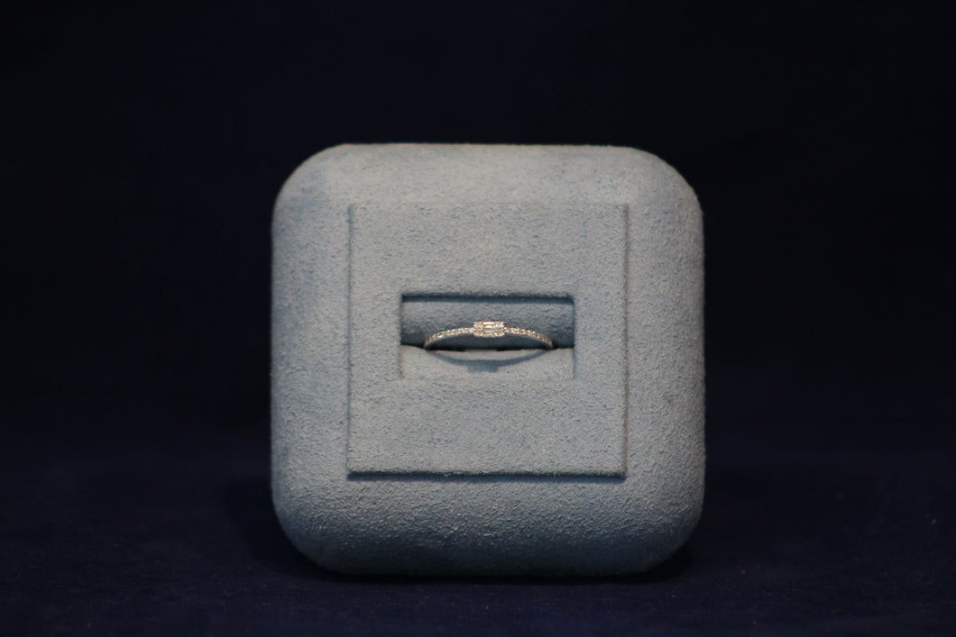14k White Gold Diamond Double Baguette Ring