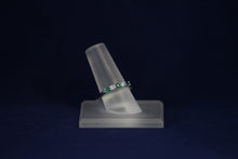 Load image into Gallery viewer, 14k White Gold Alternating Emerald and Diamond Ring
