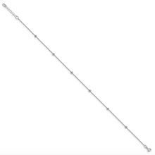 Load image into Gallery viewer, 14k White Gold Beaded Diamond Cut Station 10&quot; Anklet
