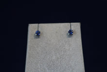 Load image into Gallery viewer, 14k White Gold Sapphire Stud Earrings
