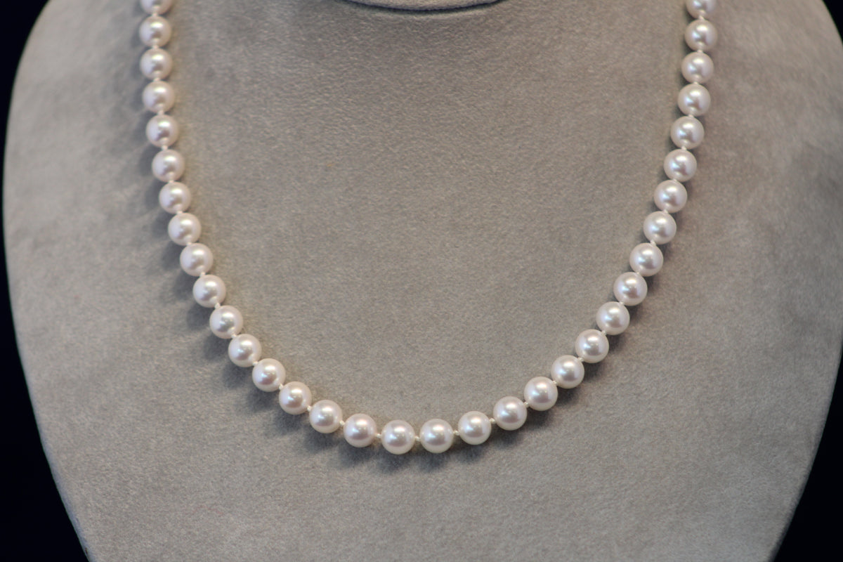 18 Inch Akoya Pearl Necklace with 7mm Pearls – Turgeon Jewelers