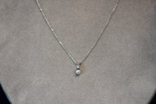 Load image into Gallery viewer, 14k White Gold White Akoya 4mm Pearl and Diamond Pendant
