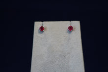 Load image into Gallery viewer, 14k White Gold Ruby Earrings
