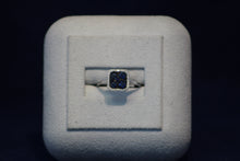 Load image into Gallery viewer, 14k White Gold Sapphire and Diamond Cushion Ring
