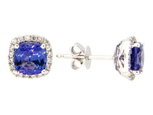 Load image into Gallery viewer, 14k White Gold Tanzanite &amp; Diamond Earrings
