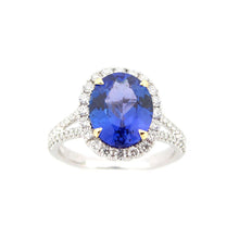 Load image into Gallery viewer, 18k White Gold Shaped Tanzanite and Diamond Ring
