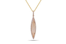 Load image into Gallery viewer, 14k Yellow Gold Citrine &amp; Diamond Marquise Shaped Pendant
