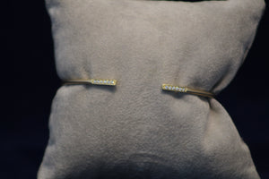 14k Yellow Gold Diamond Cuff Bracelet