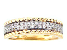 Load image into Gallery viewer, 14k Yellow Gold Double Row Diamond Ring
