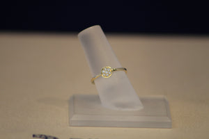 14k Yellow Gold Bezel Set Diamond Cluster Ring