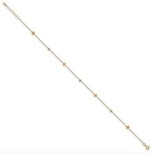 Load image into Gallery viewer, 14k Yellow Gold Cube and Sphere Polished Diamond Cut 10&quot; Anklet
