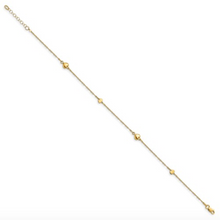 Load image into Gallery viewer, 14k Yellow Gold Polished Puffed Heart 10&quot; Anklet
