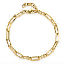 Load image into Gallery viewer, 14k Yellow Gold Elongated Rectangle Link Polished 7.5&quot; Bracelet
