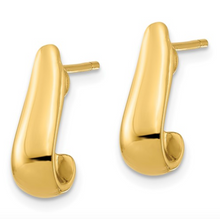 Load image into Gallery viewer, 14k Yellow Gold Polished Slightly Curved Post Earrings
