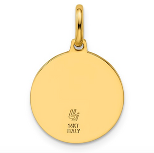 14k Yellow Gold Polished and Satin Round St. Christopher Medal