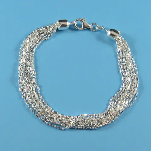 One Sterling Silver Rhodium Plated 7.5
