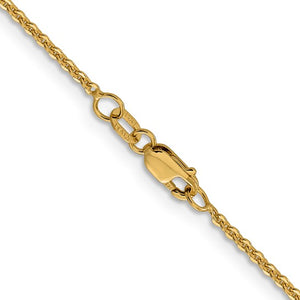 14k Yellow Gold 1.7mm 18" Flat Cable Chain