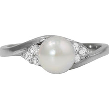 Load image into Gallery viewer, 14k White Gold Pearl and Diamond Ring
