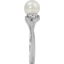 Load image into Gallery viewer, 14k White Gold Pearl and Diamond Ring
