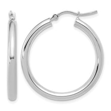 Load image into Gallery viewer, 14k White Gold Polished Hoop Earrings
